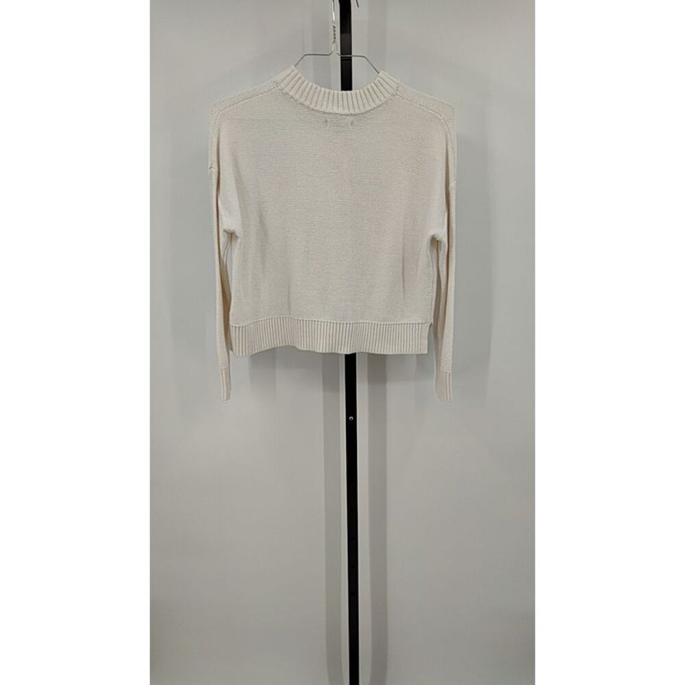Quince Women 100% Organic Cotton Cropped Cardigan White XS - Picture 2 of 2